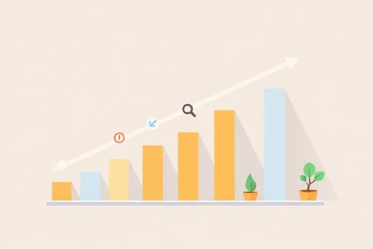 Investment strategy chart with upward growth bars