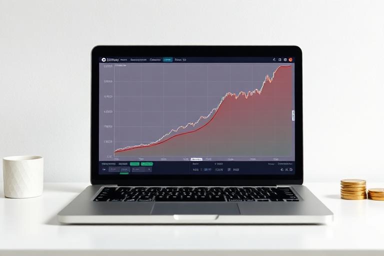 Forex trading account growth chart on laptop