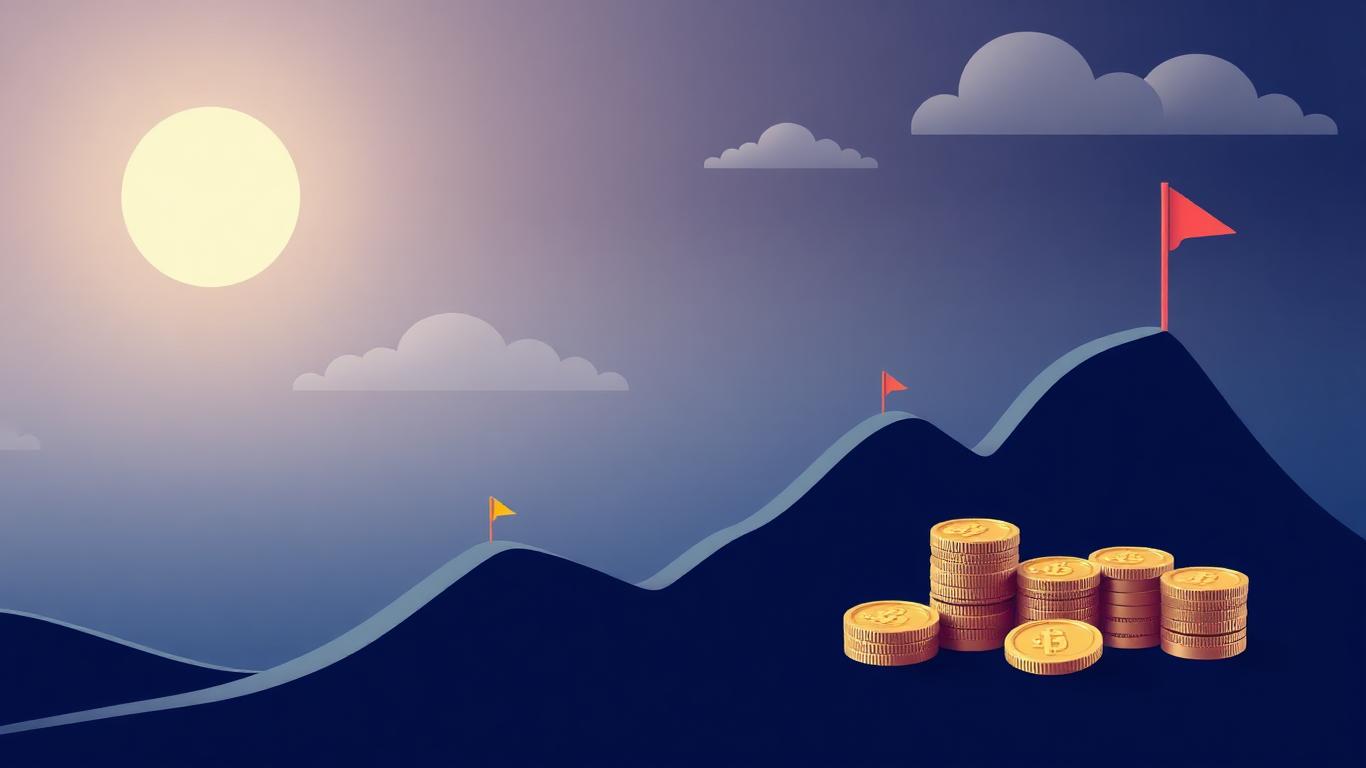 Roadmap with milestones and coins