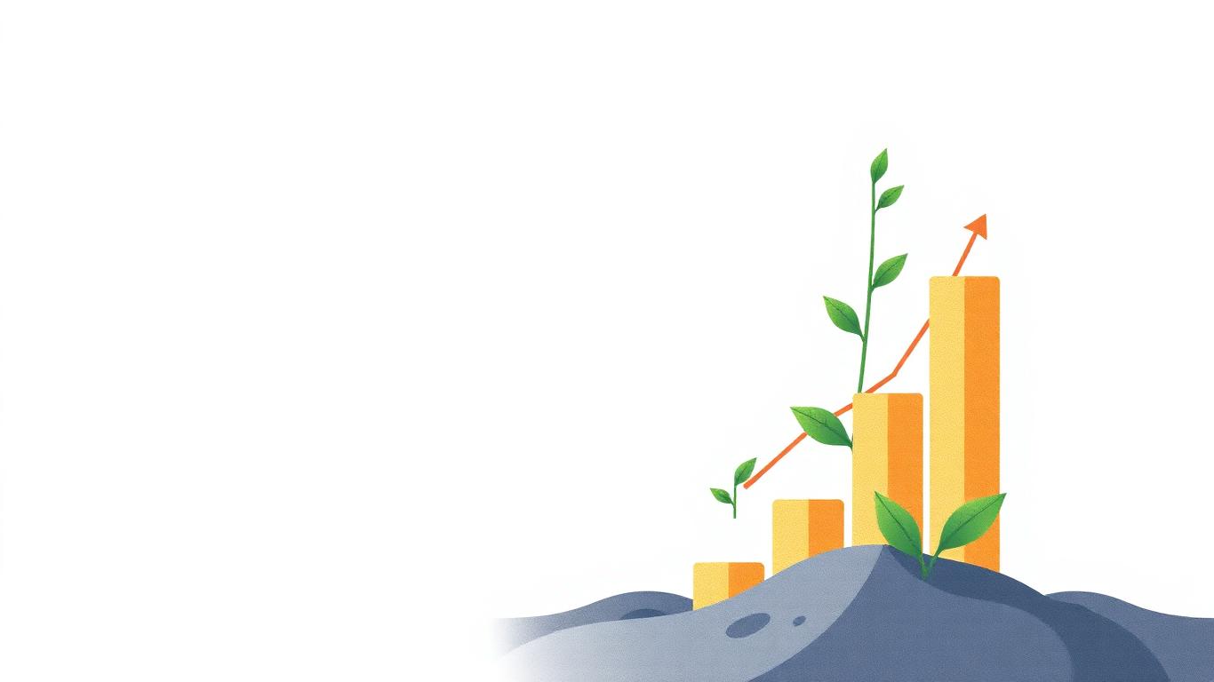 Automatic investing concept with a growing chart