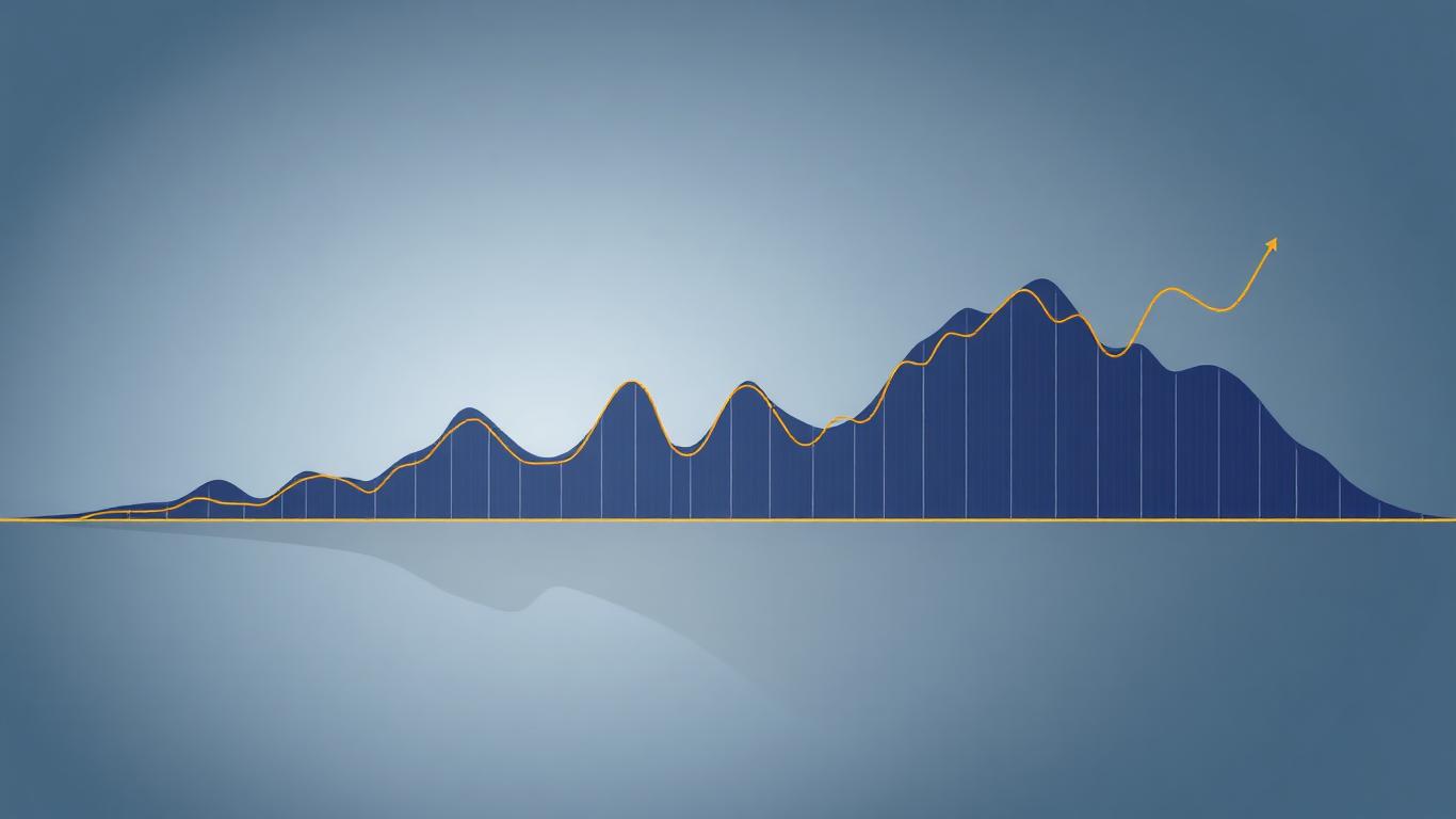 Volatile market line over a long timeline